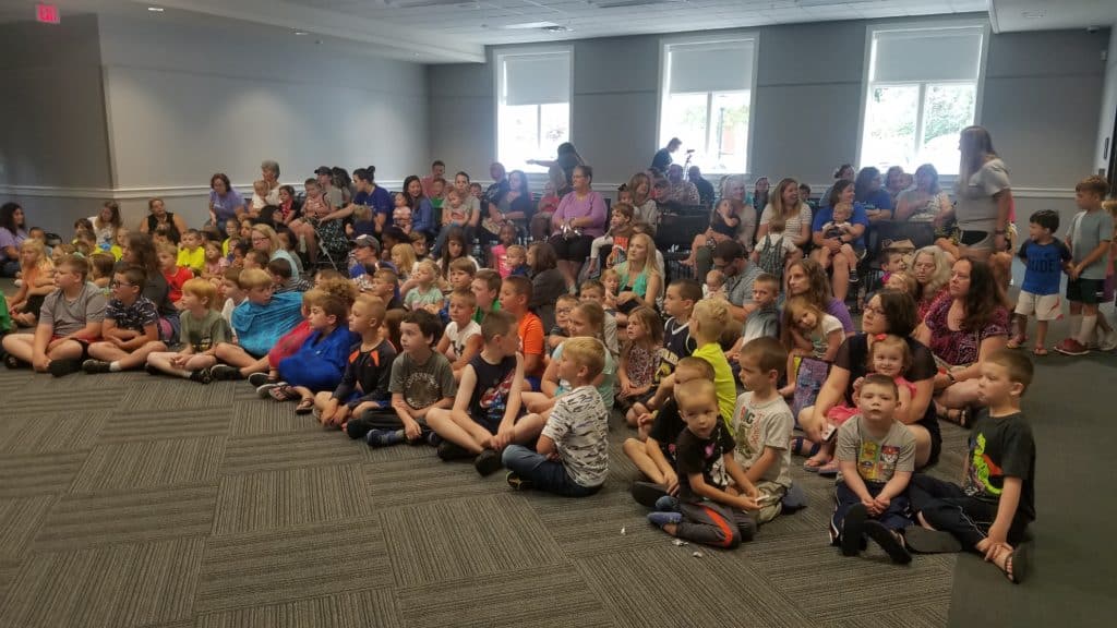 Children at a library special-feature program